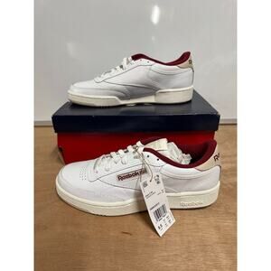 Reebok Club C 85 Men’s Sneaker Tennis Shoe White / Maroon Athletic Size 8.5
